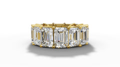 6ct Emerald Cut Diamond Eternity Wedding Band Set in 14k Gold