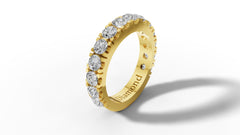 2.5ct Round Cut Diamond Half Eternity Wedding Band - Set in 14k Gold