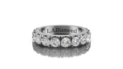 2.5ct Round Cut Diamond Half Eternity Wedding Band - Set in 14k Gold