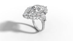 2ct Pear Cut Diamond Classic Cocktail Ring Set in 14k Gold