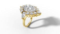 2ct Pear Cut Diamond Classic Cocktail Ring Set in 14k Gold