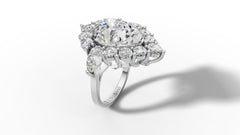 2ct Pear Cut Diamond Classic Cocktail Ring Set in 14k Gold