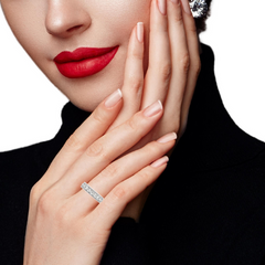 White Gold Diamond  Round Cut Wedding Band