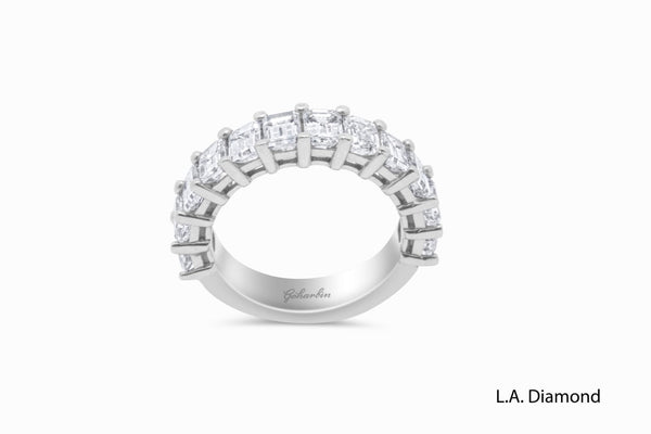 White Gold Diamond  Round Cut Wedding Band - LA DIAMOND