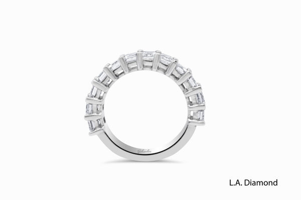 White Gold Diamond  Round Cut Wedding Band - LA DIAMOND