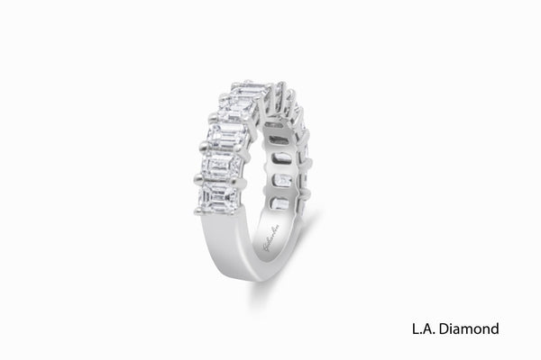 White Gold Diamond  Round Cut Wedding Band - LA DIAMOND