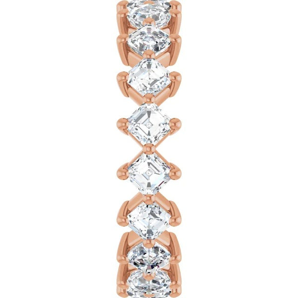 Asscher Cut Diamond Shared-Prong Eternity Band in 14K Gold