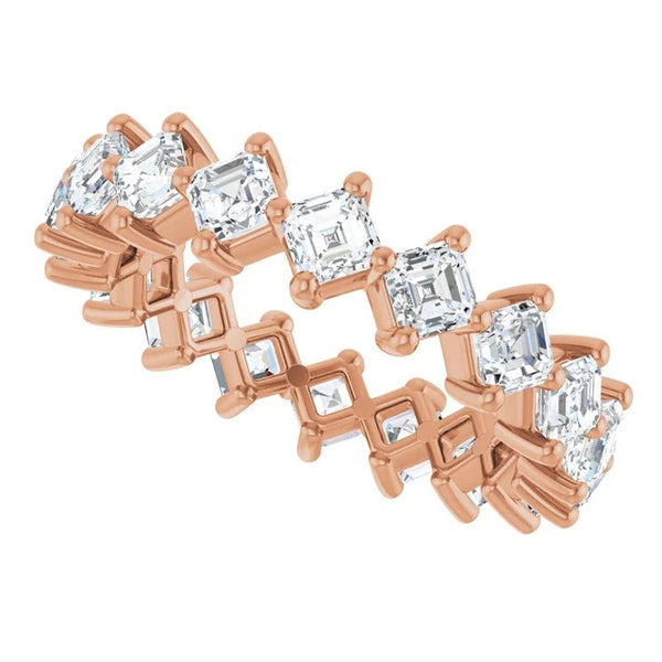 Asscher Cut Diamond Shared-Prong Eternity Band in 14K Gold