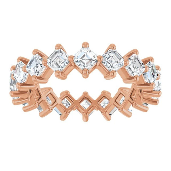 Asscher Cut Diamond Shared-Prong Eternity Band in 14K Gold