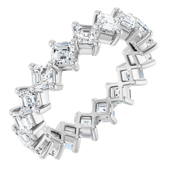 Asscher Cut Diamond Shared-Prong Eternity Band in 14K Gold
