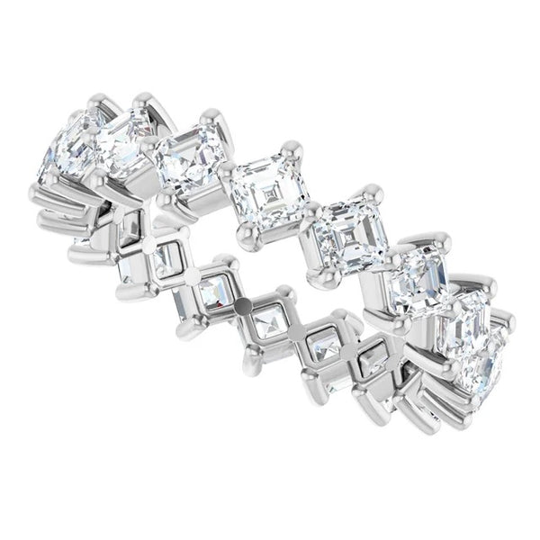Asscher Cut Diamond Shared-Prong Eternity Band in 14K Gold