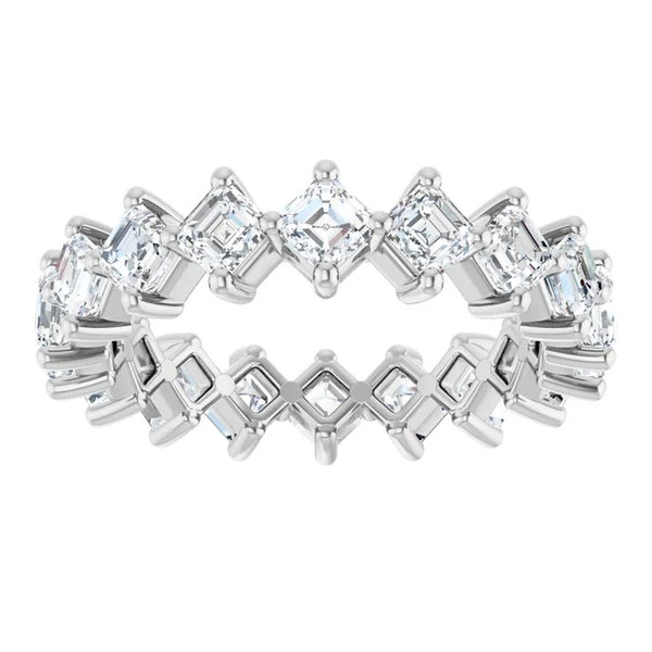 Asscher Cut Diamond Shared-Prong Eternity Band in 14K Gold