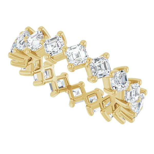 Asscher Cut Diamond Shared-Prong Eternity Band in 14K Gold