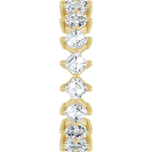 Asscher Cut Diamond Shared-Prong Eternity Band in 14K Gold