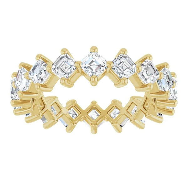 Asscher Cut Diamond Shared-Prong Eternity Band in 14K Gold