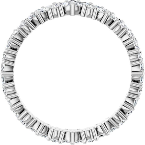 Marquise and Round Diamond Leaf Cluster Eternity Band in 14K Gold