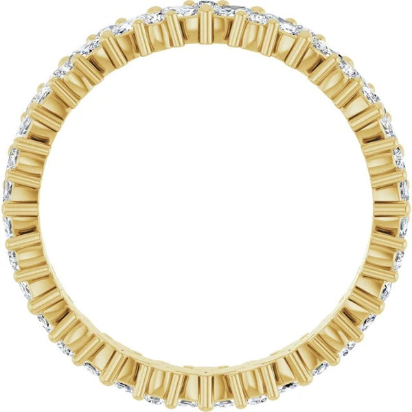 Marquise and Round Diamond Leaf Cluster Eternity Band in 14K Gold