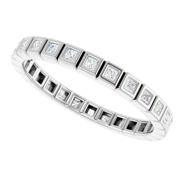 Princess Cut Diamond Bezel-Set Eternity Band in 14K Gold