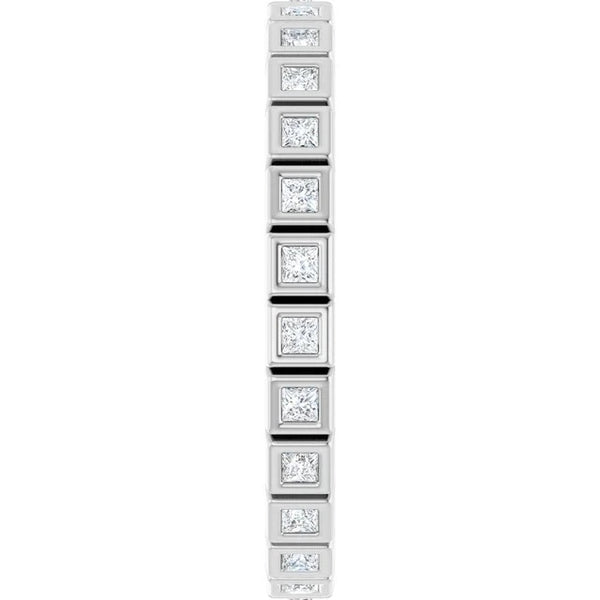 Princess Cut Diamond Bezel-Set Eternity Band in 14K Gold