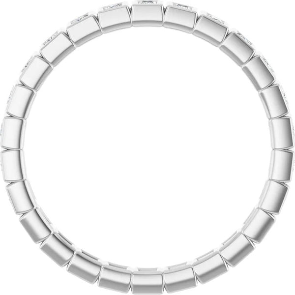 Princess Cut Diamond Bezel-Set Eternity Band in 14K Gold