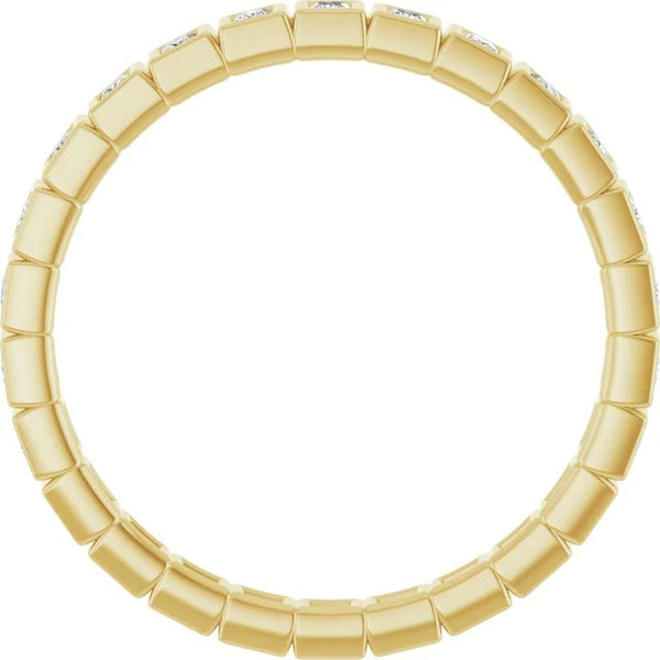 Princess Cut Diamond Bezel-Set Eternity Band in 14K Gold