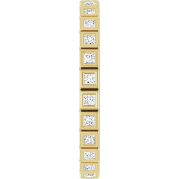 Princess Cut Diamond Bezel-Set Eternity Band in 14K Gold