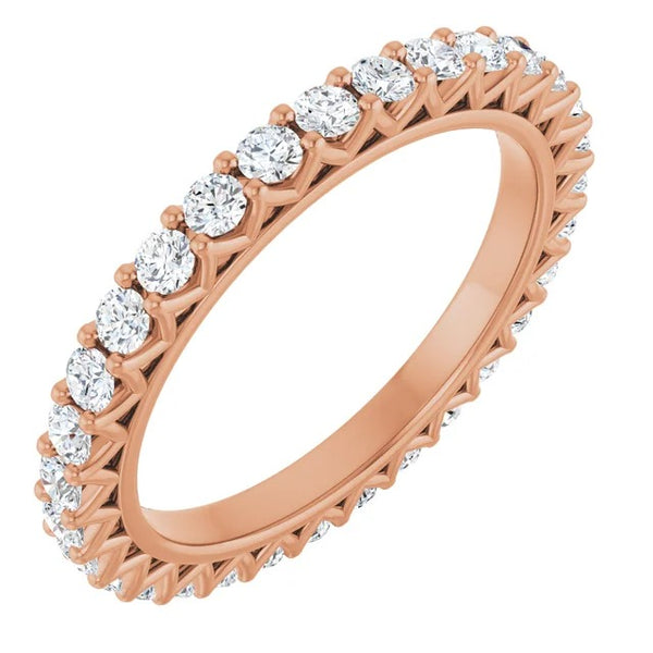 Round Diamond Zig-Zag Eternity Band in 14K Gold