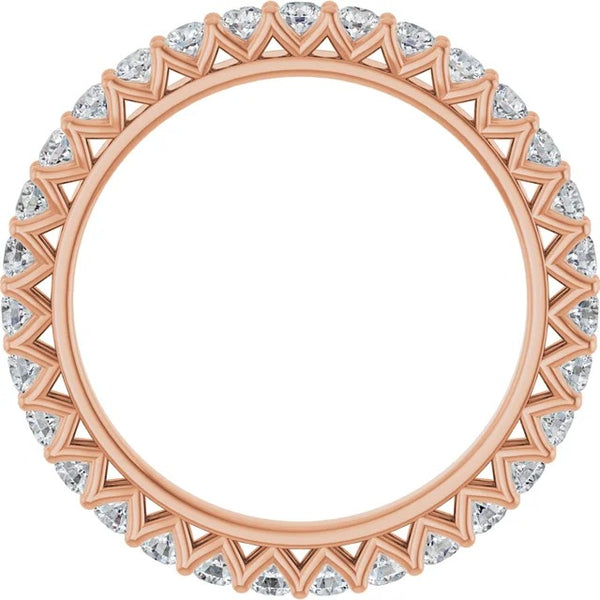 Round Diamond Zig-Zag Eternity Band in 14K Gold