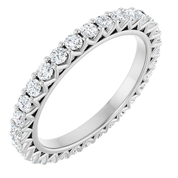 Round Diamond Zig-Zag Eternity Band in 14K Gold