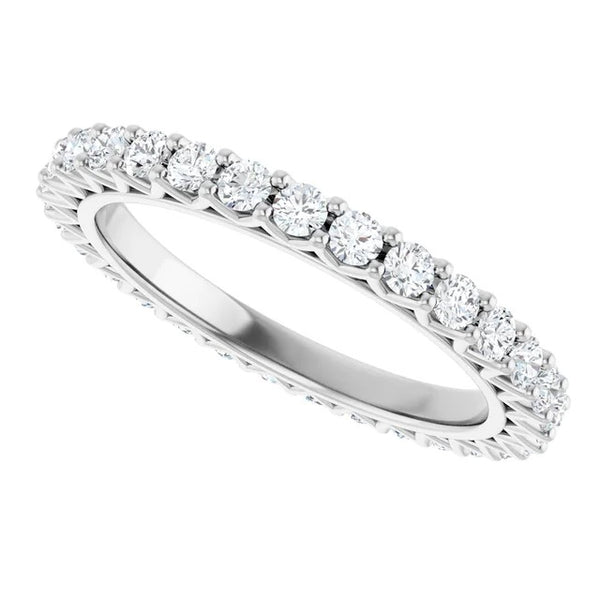 Round Diamond Zig-Zag Eternity Band in 14K Gold