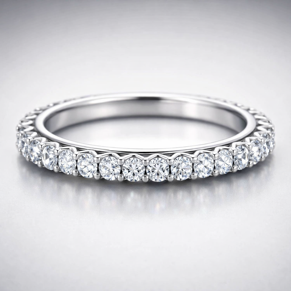 Round Diamond Zig-Zag Eternity Band in 14K Gold