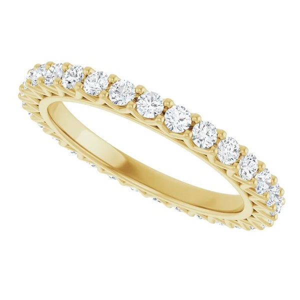 Round Diamond Zig-Zag Eternity Band in 14K Gold