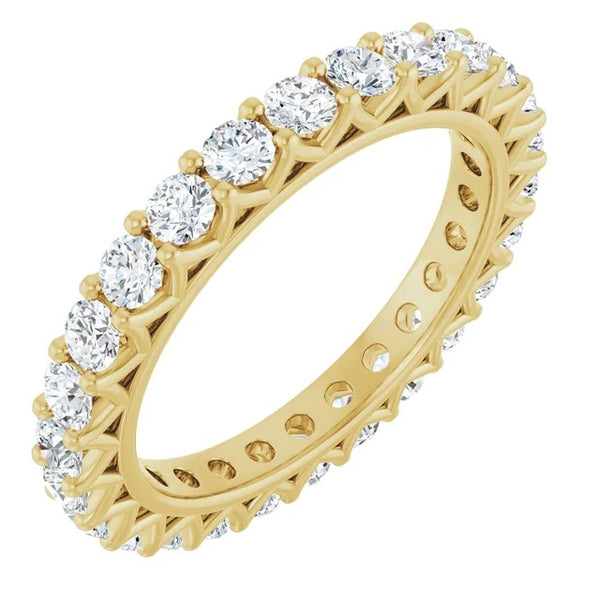 Round Diamond Zig-Zag Eternity Band in 14K Gold