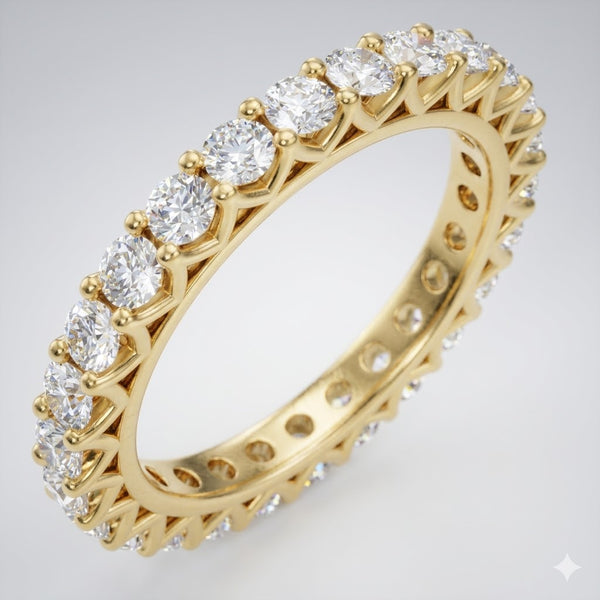 Round Diamond Zig-Zag Eternity Band in 14K Gold