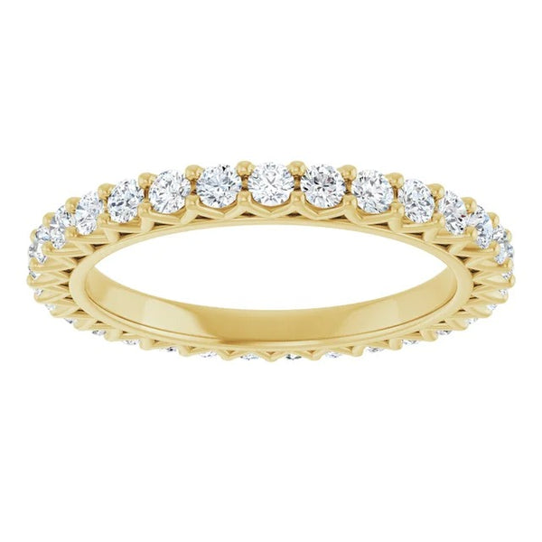 Round Diamond Zig-Zag Eternity Band in 14K Gold