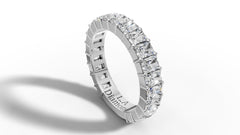 3.5ct Emerald Cut Half-Eternity Wedding Band Set in 14k Gold