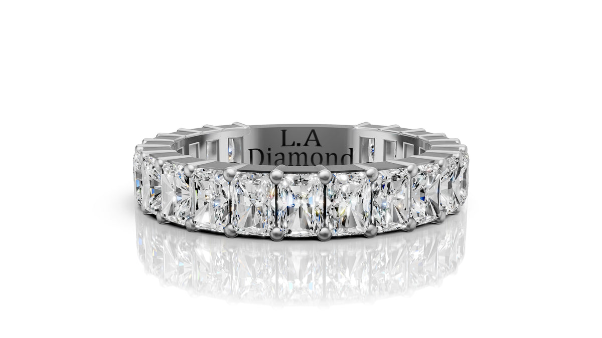 3.5ct Emerald Cut Half-Eternity Wedding Band Set in 14k Gold
