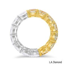 Half Diamond and Half Fancy Yellow Diamond Eternity Band