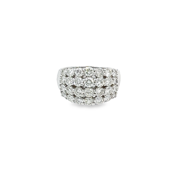 14k White Gold Diamond Round Cut Multi- Layer Wedding Band 2.61c - LA DIAMOND