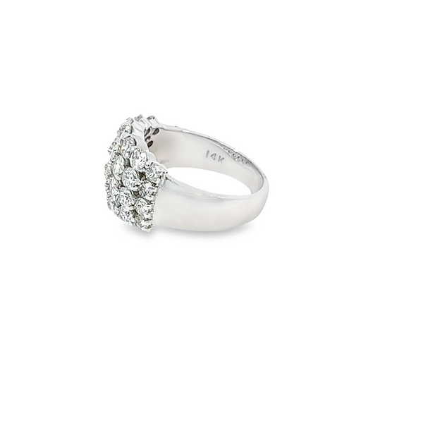 14k White Gold Diamond Round Cut Multi- Layer Wedding Band 2.61c - LA DIAMOND