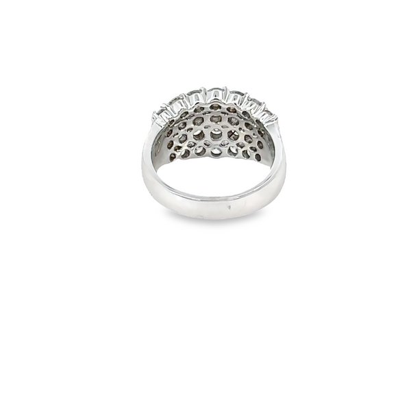 14k White Gold Diamond Round Cut Multi- Layer Wedding Band 2.61c - LA DIAMOND