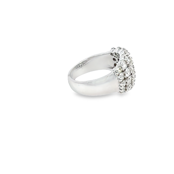 14k White Gold Diamond Round Cut Multi- Layer Wedding Band 2.61c - LA DIAMOND