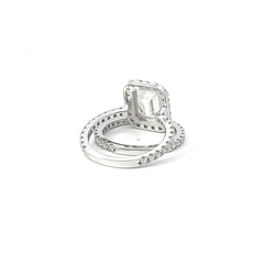 14K White Gold Emerald Cut Diamond Engagement Ring
