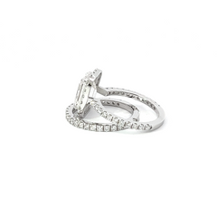 14K White Gold Emerald Cut Diamond Engagement Ring