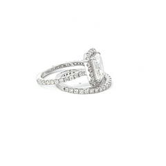 14K White Gold Emerald Cut Diamond Engagement Ring