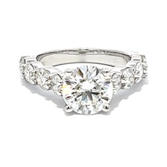 14k White Gold Diamond Round Cut Engagement Ring