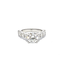 14k White Gold Diamond Round Cut Engagement Ring