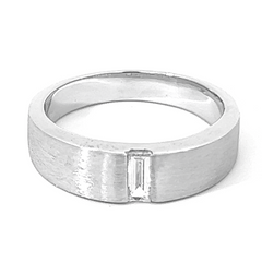 14K White Gold Diamond Baguette Cut Wedding Band