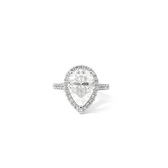 White Gold Diamond Pear And Round Cut Engagement Ring