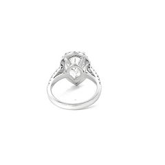 White Gold Diamond Pear And Round Cut Engagement Ring